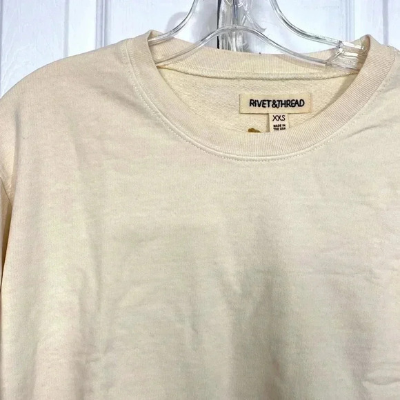 J crew Rivet & Thread cream cotton sweatshirt top shirt NWT - Picture 3 of 14